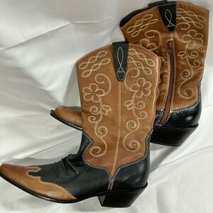 Stylish Black and Brown Western Boots